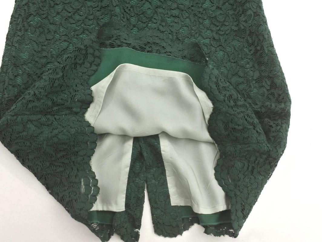 INED イネド 総レース タイト スカート size7/緑 ■◇ ☆ fcd1 レディース