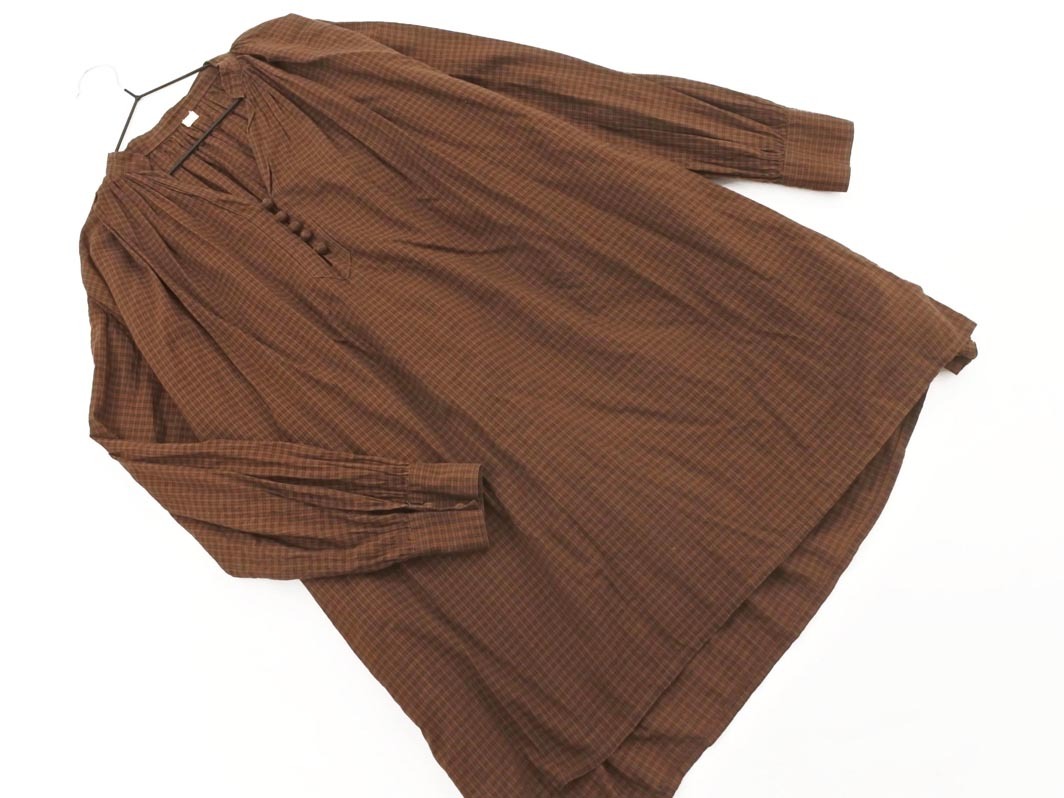 ネコポスOK Hug O War ハグオーワー HW チェック ワイド幅 プルオーバー シャツ 茶 ■◇ ☆ fcd1 レディース