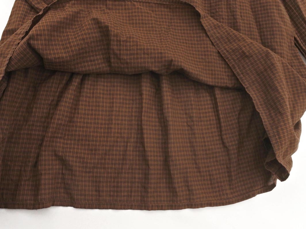 ネコポスOK Hug O War ハグオーワー HW チェック ワイド幅 プルオーバー シャツ 茶 ■◇ ☆ fcd1 レディース