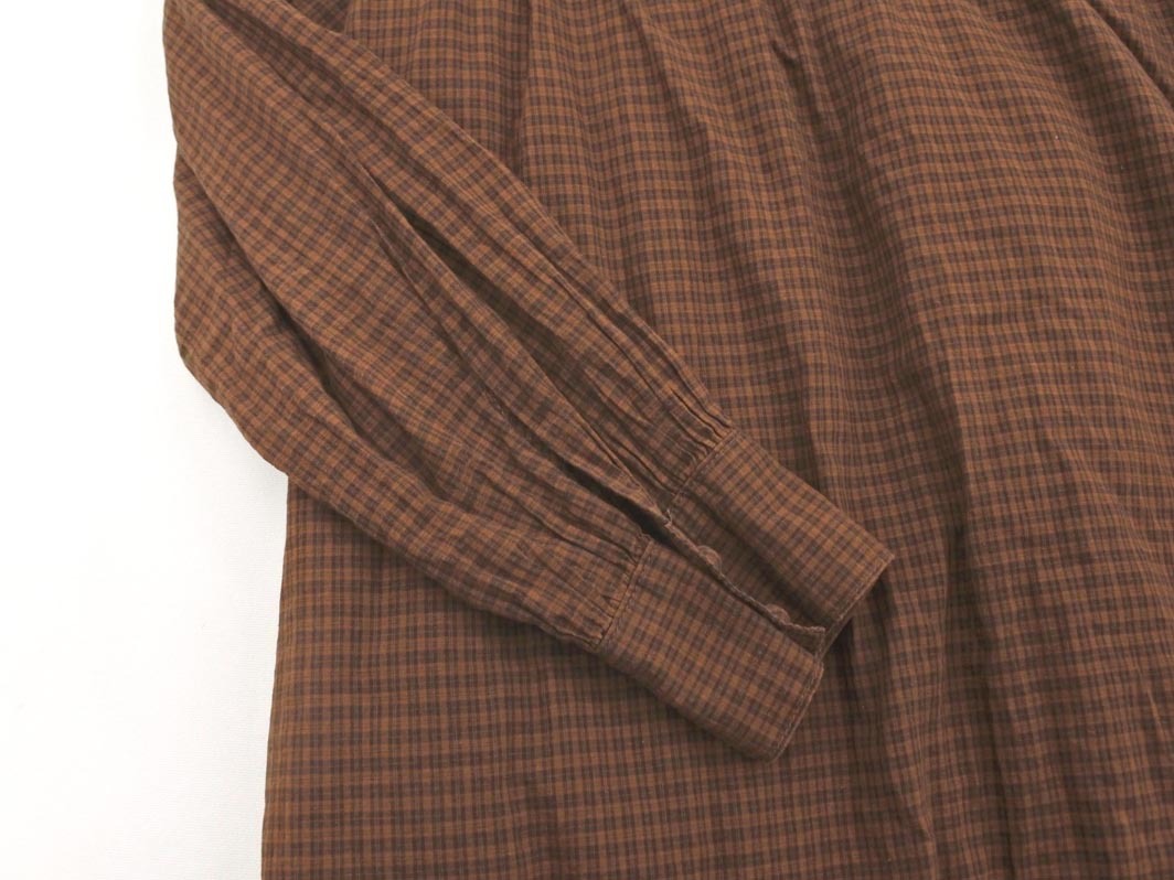 ネコポスOK Hug O War ハグオーワー HW チェック ワイド幅 プルオーバー シャツ 茶 ■◇ ☆ fcd1 レディース