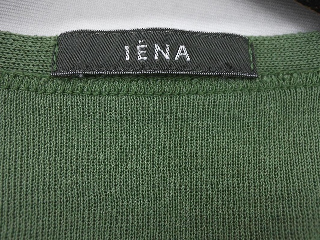 ネコポスOK IENA イエナ クルーネック カーディガン 緑 ■◇ ☆ fcd1 レディース