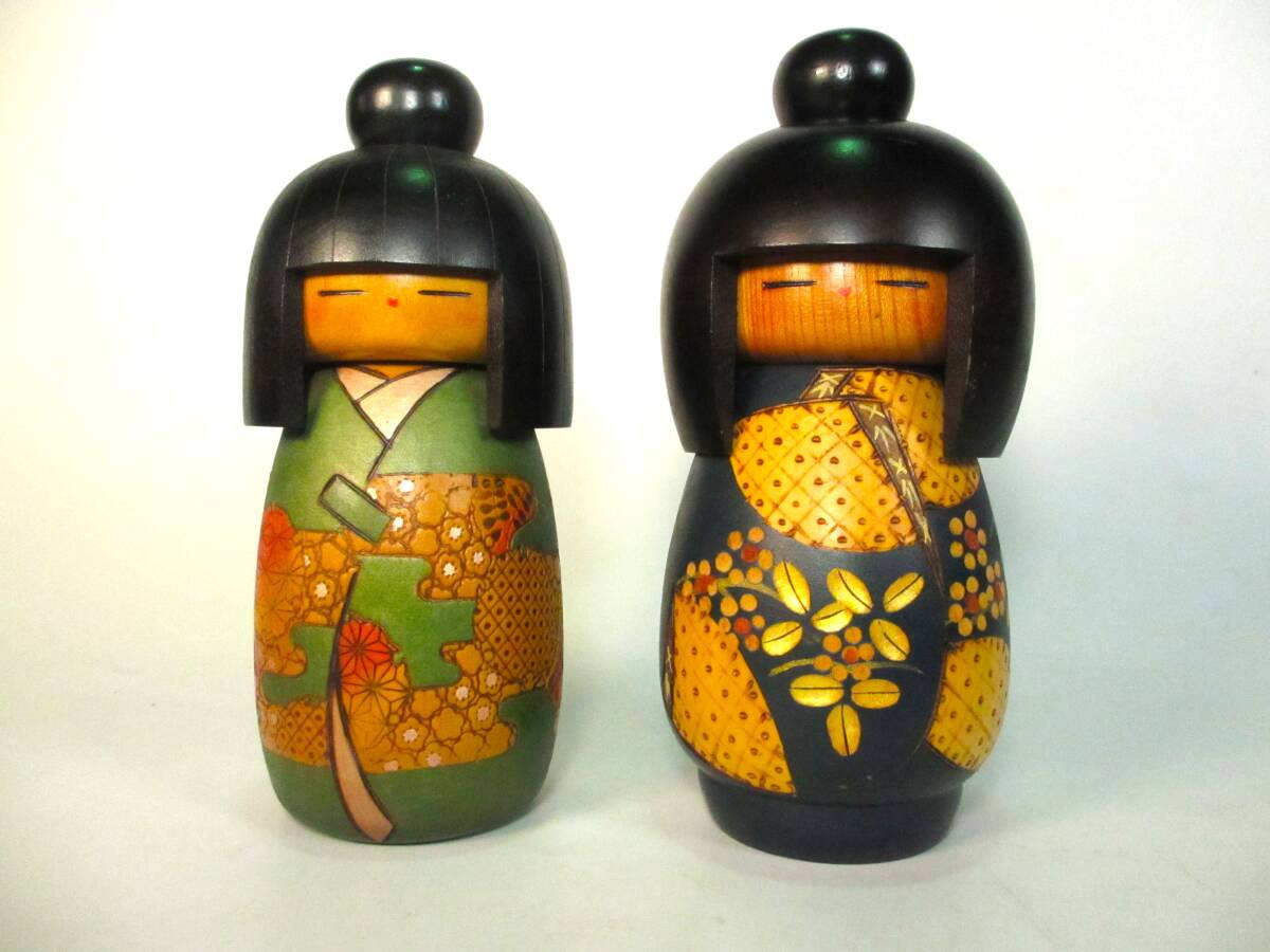 創作こけし 高見沢かずを 作 内閣総理大臣賞受賞作家 計2点 創作こけし 高見沢かずを 作 内閣総理大臣賞受賞作家 計2点