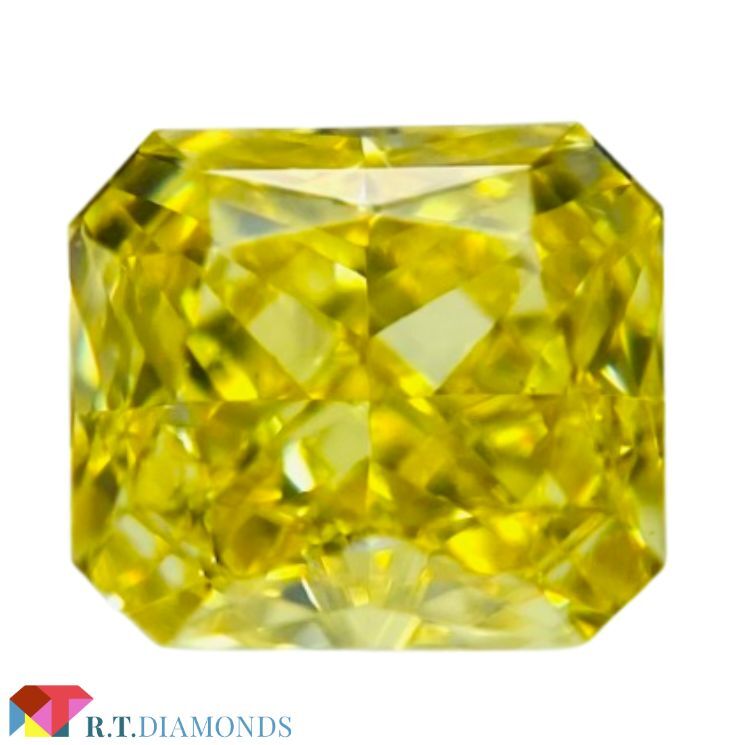 FANCY VIVID YELLOW 0.52ct RAD/RT3056/GIA