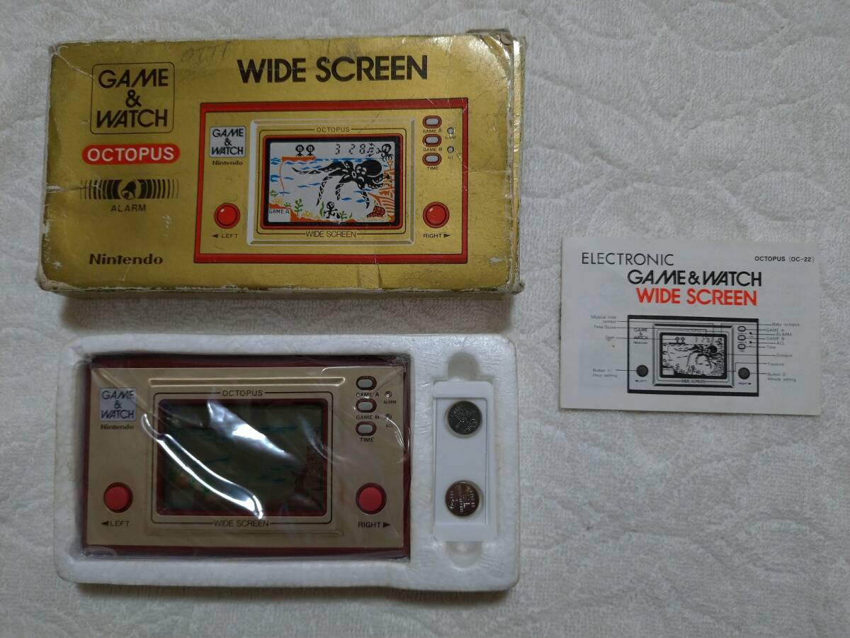 美品】任天堂ゲームウォッチ オクトパス海外版 箱説付☆Nintendo 美品】任天堂ゲームウォッチ オクトパス海外版 箱説付☆Nintendo