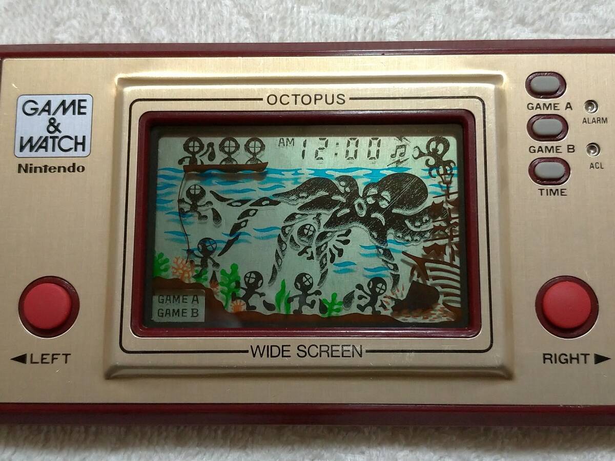 美品】任天堂ゲームウォッチ オクトパス海外版 箱説付☆Nintendo 美品】任天堂ゲームウォッチ オクトパス海外版 箱説付☆Nintendo