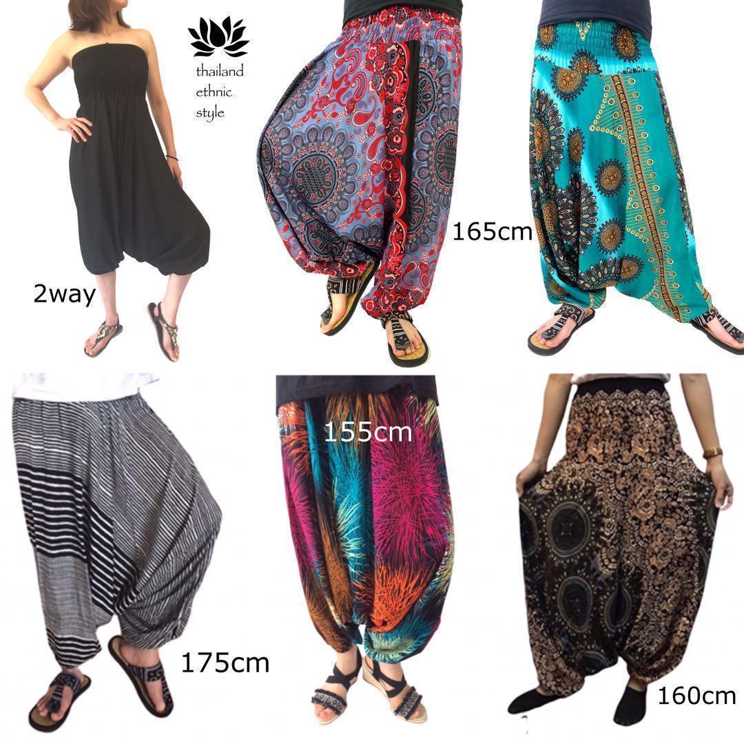 【新品】　サルエルパンツ タイパンツ　アラジンパンツ　男女兼用　 ヨガ ダンス　 お部屋着　2way　レーヨン　Y324　無地パープル