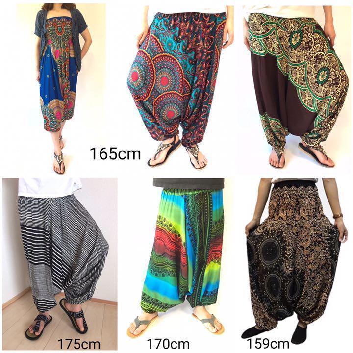 【新品】　サルエルパンツ タイパンツ　アラジンパンツ　男女兼用 　ヨガ ダンス　 お部屋着　2way　レーヨン　220Y261　レッド