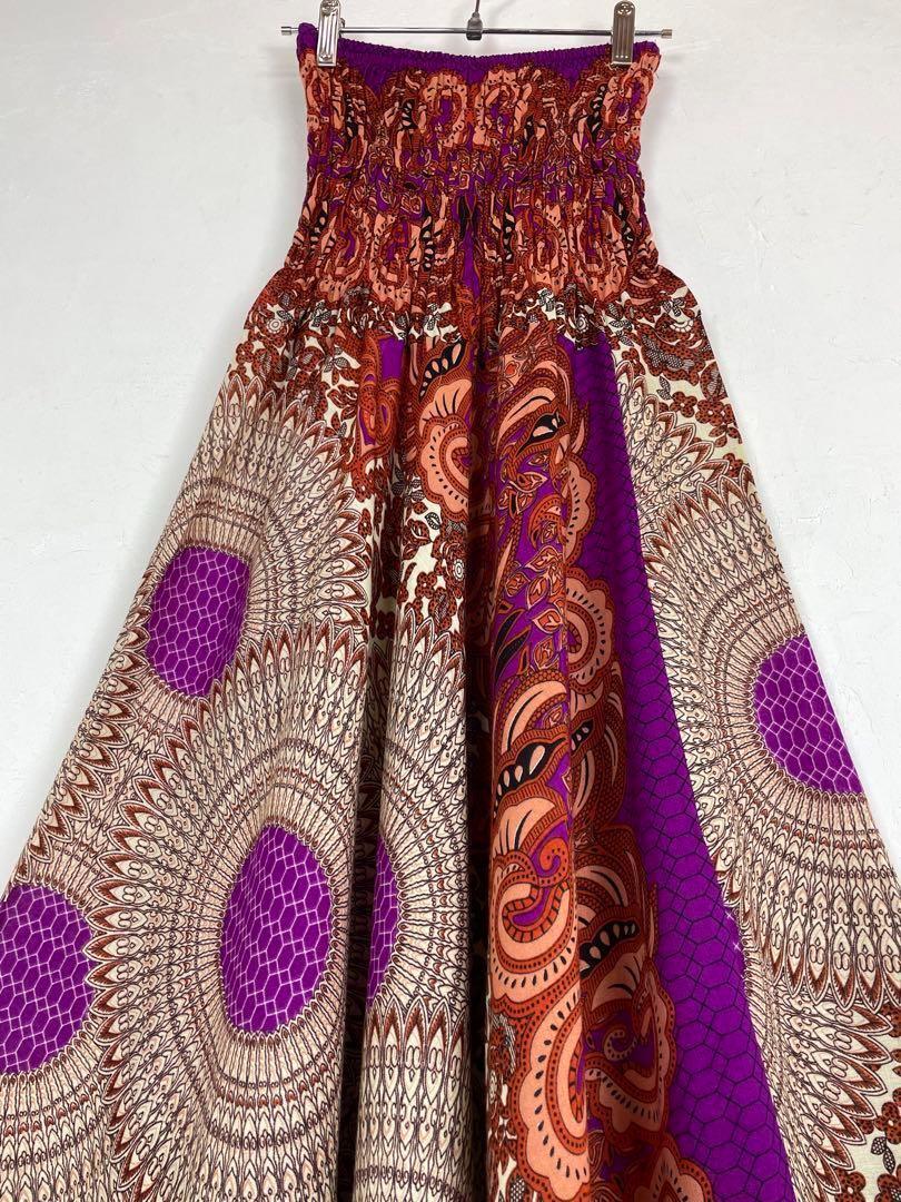 [ новый товар ] шаровары Thai брюки Aladdin брюки для мужчин и женщин йога Dance . часть магазин надеты искусственный шелк 350Y270 Brown × лиловый 