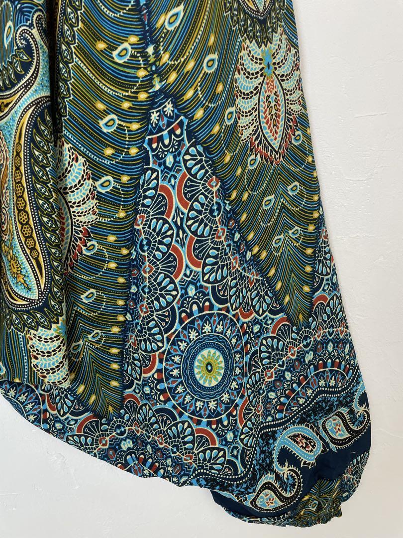 [ новый товар ] шаровары Thai брюки Aladdin брюки для мужчин и женщин йога Dance . часть магазин надеты 2way искусственный шелк Y293 C рисунок зеленый 