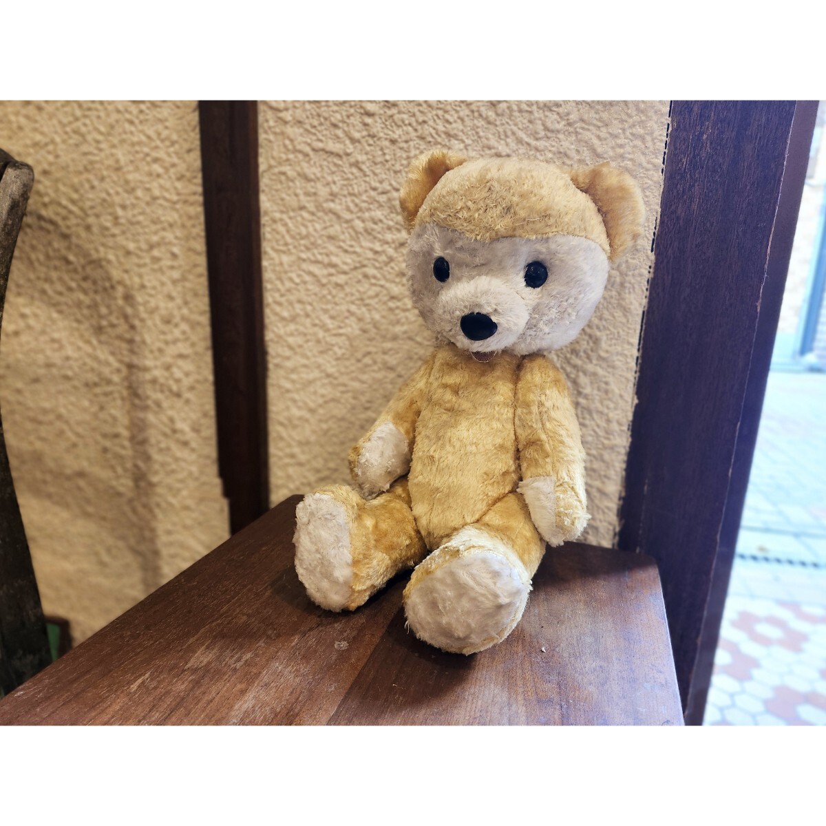 フラシテン 古いテディベア 木毛 鳴き笛入り アンティークベア ビンテージ フラシテン 古いテディベア 木毛 鳴き笛入り アンティークベア
