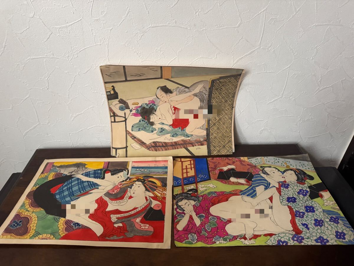 春画 明治 遊郭 肉筆 手描き 浮世絵 美人画 日本画 日本美術 春画 明治 遊郭 肉筆 手描き 浮世絵 美人画 日本画 日本美術