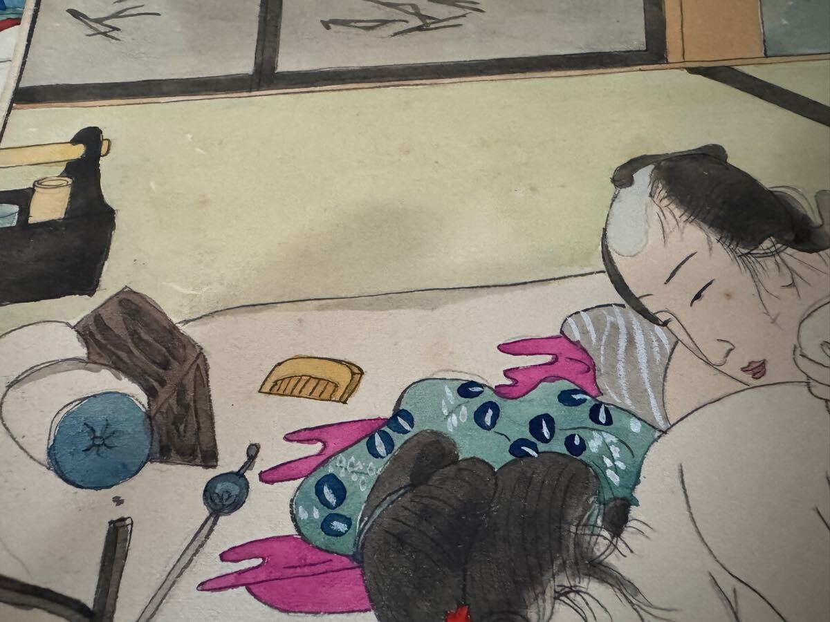春画 明治 遊郭 肉筆 手描き 浮世絵 美人画 日本画 日本美術 春画 明治 遊郭 肉筆 手描き 浮世絵 美人画 日本画 日本美術