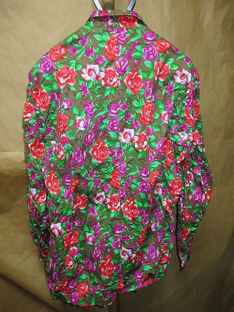 ヨウジヤマモト オム Yohji Yamamoto POUR HOMME 01SS 2001 シワ加工 フラワー ローズ 総柄 ジャケット 3_画像2