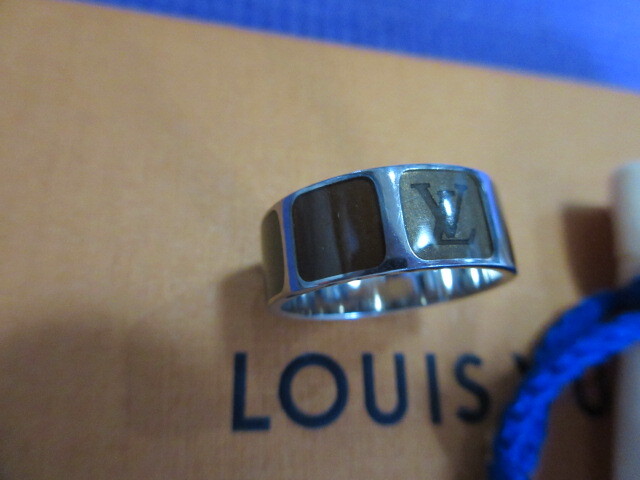  Louis Vuitton LOUIS VUITTON LVsheizM0089M LV Logo серебряное кольцо мужской 20 номер с ящиком 