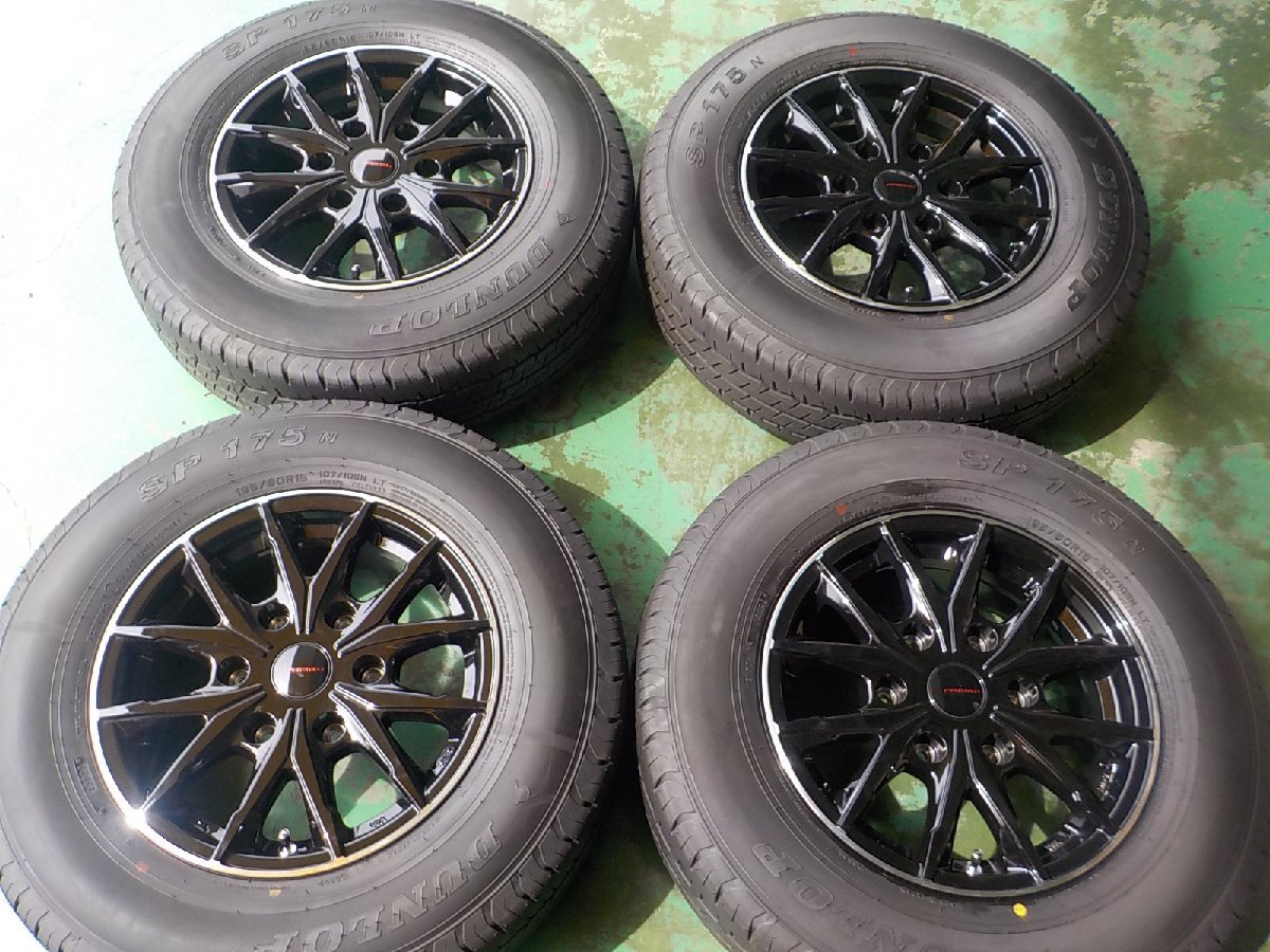 HS15991 ＰＲＥＭＩＸ ２００系 ハイエース レジアスエース 等 ダンロップ ＳＰ１７５N 195/80R15 107/105NLT ９．９分山 付き