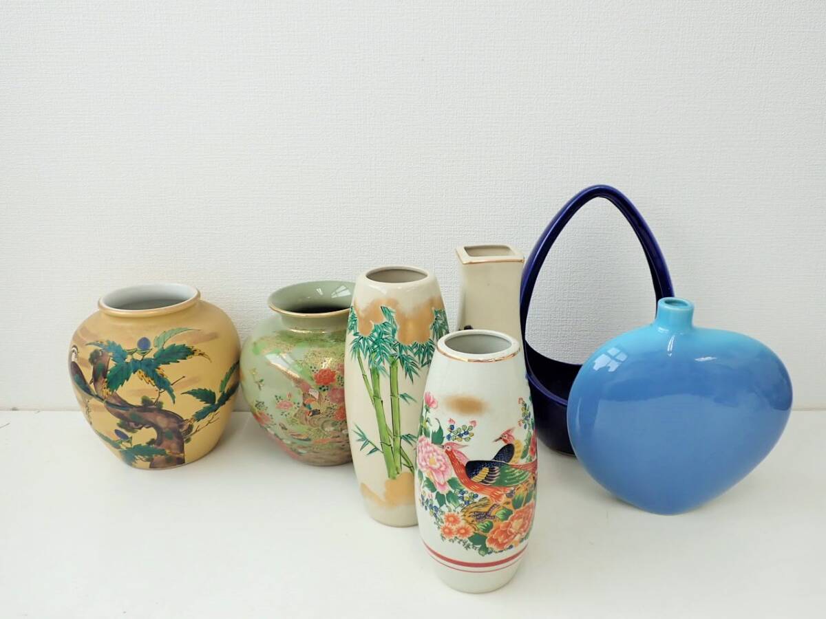 九谷焼 他 花器 まとめて/花瓶 花生 花入 壷 K327-1(花器、壷 九谷焼 他 花器 まとめて/花瓶 花生 花入 壷 K327-1(花器、壷