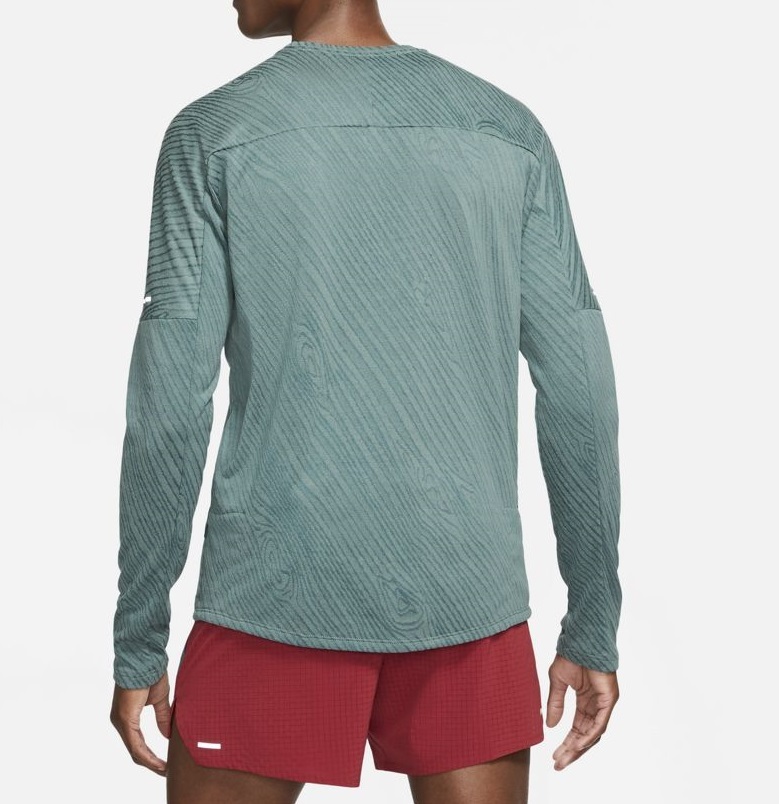 NIKE トレイル ランニング 長袖 Tシャツ グレー グリーン M ナイキ メンズ ロンT 1/2ジップ ランニングトップ トレーナー CZ9057-387