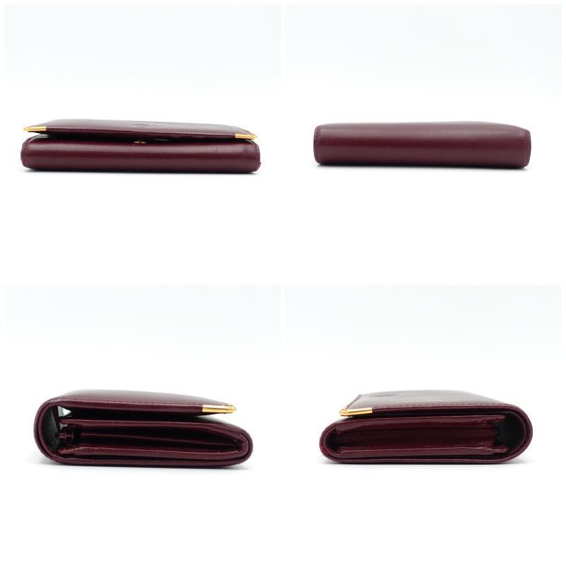 Cartier カルティエ マストライン 二つ折り財布 三つ折り ボルドー C2ロゴ レザー メンズ レディース