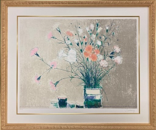 【特価】　≪　　ジャン　ジャンセン 　　　≫　　オリジナル リトグラフ【石版画】 　 LES CEILLETS 　 　 1988年　　　JEAN　JANSEM