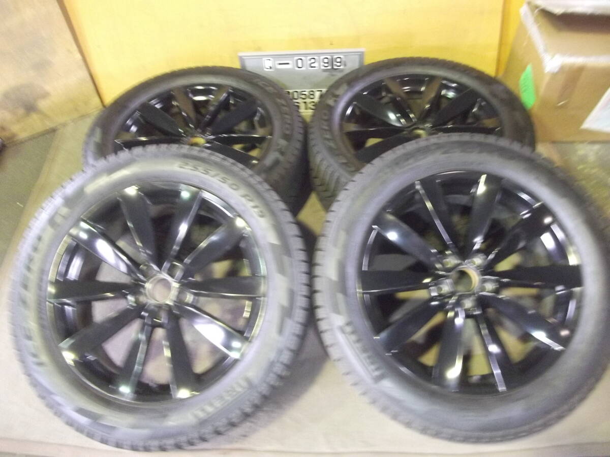 Q-0299スタッドレス屋255/50R19アルミ付き4本（8J 112 5穴 +41)