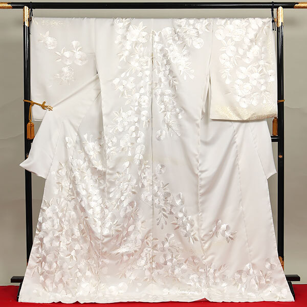 和游館 即決eha3247　超細密手刺繍 尾峨佐染繍 丹后ちりめん 高級 訪問著 お仕立て付き