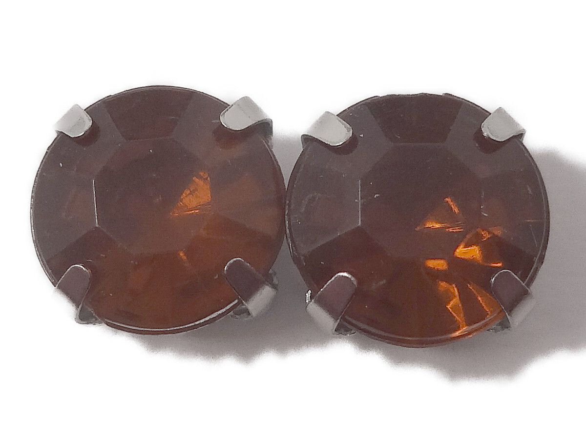 キラリ手蕓部 No.2975ビジュー パーツ 手蕓用 ツメ有り（アクリル）茶色（ブラウン）（丸）0.8×0.8cm10個(gè)入り