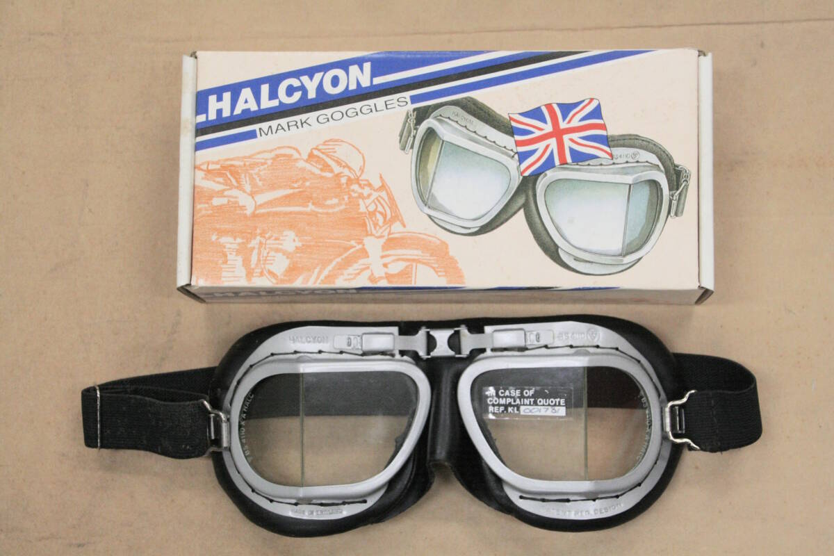 HALCYON ハルシオン　MK8　RIDER　GOGGLE　 イギリス制ゴーグル　シルバー/ブラック　ビンテージ 　デッドストック品　　希少