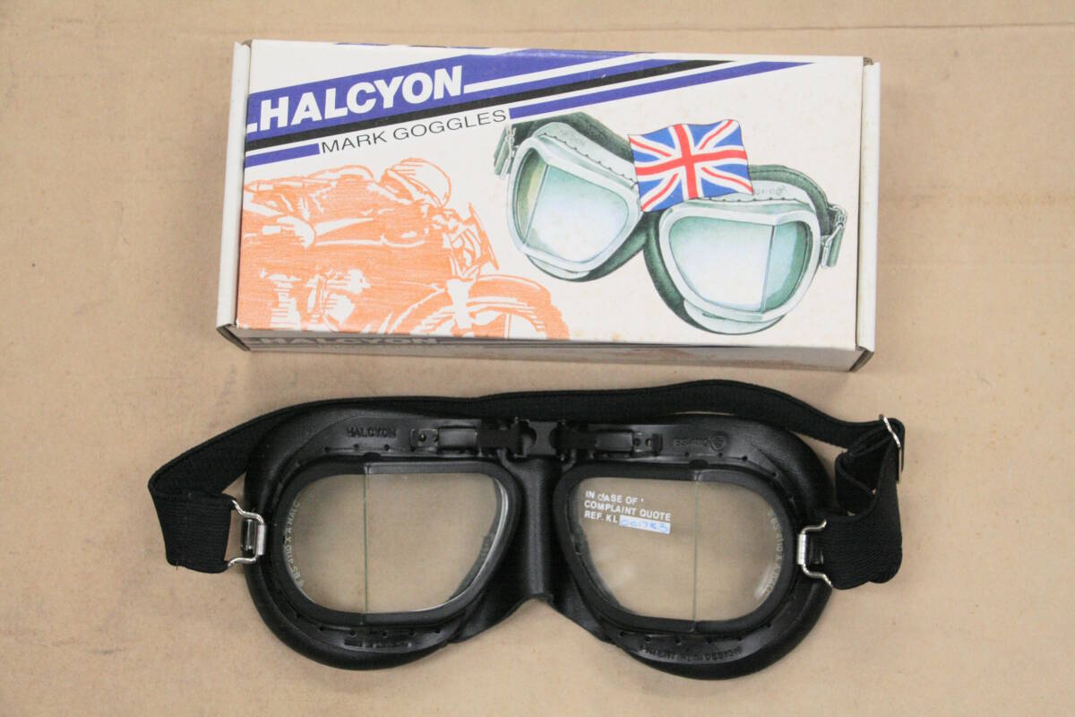 HALCYON ハルシオン　MK8　RACING　GOGGLE　 イギリス制ゴーグル　ブラック/ブラック　ビンテージ 　デッドストック品　　希少