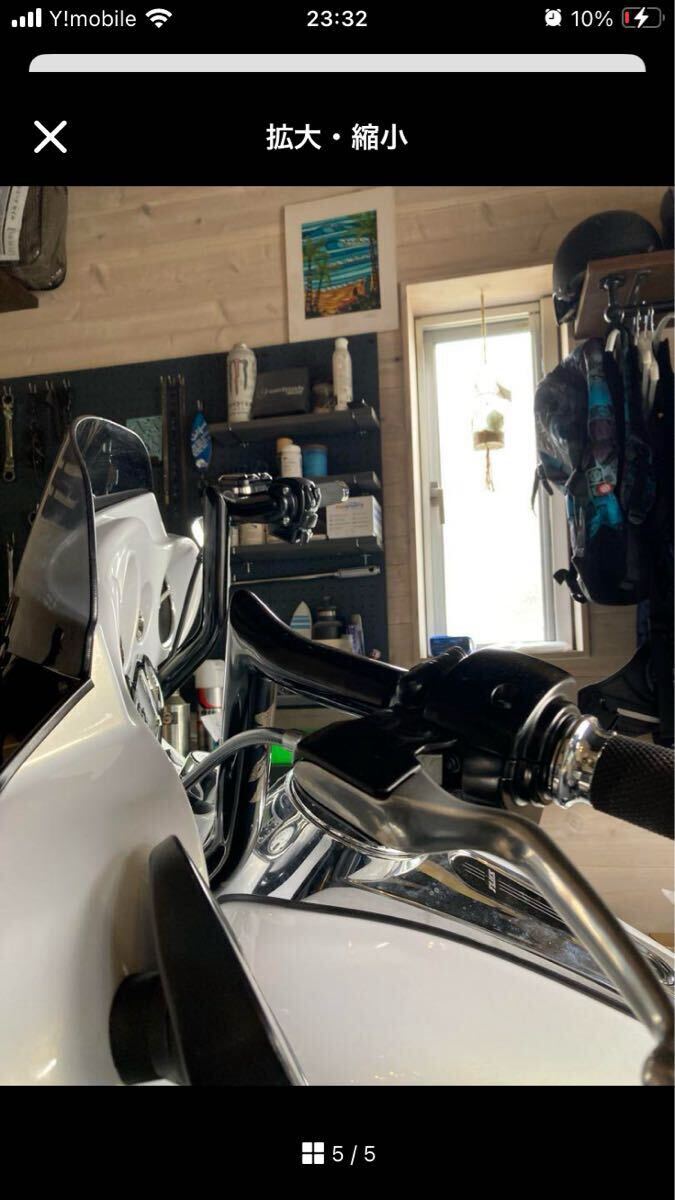 即納　ハーレー用 1.25インチ 12インチ ハンドル　モンキーバー バガー ウルトラ ストリートグライド FLHX ツーリング　メッキ　_画像5