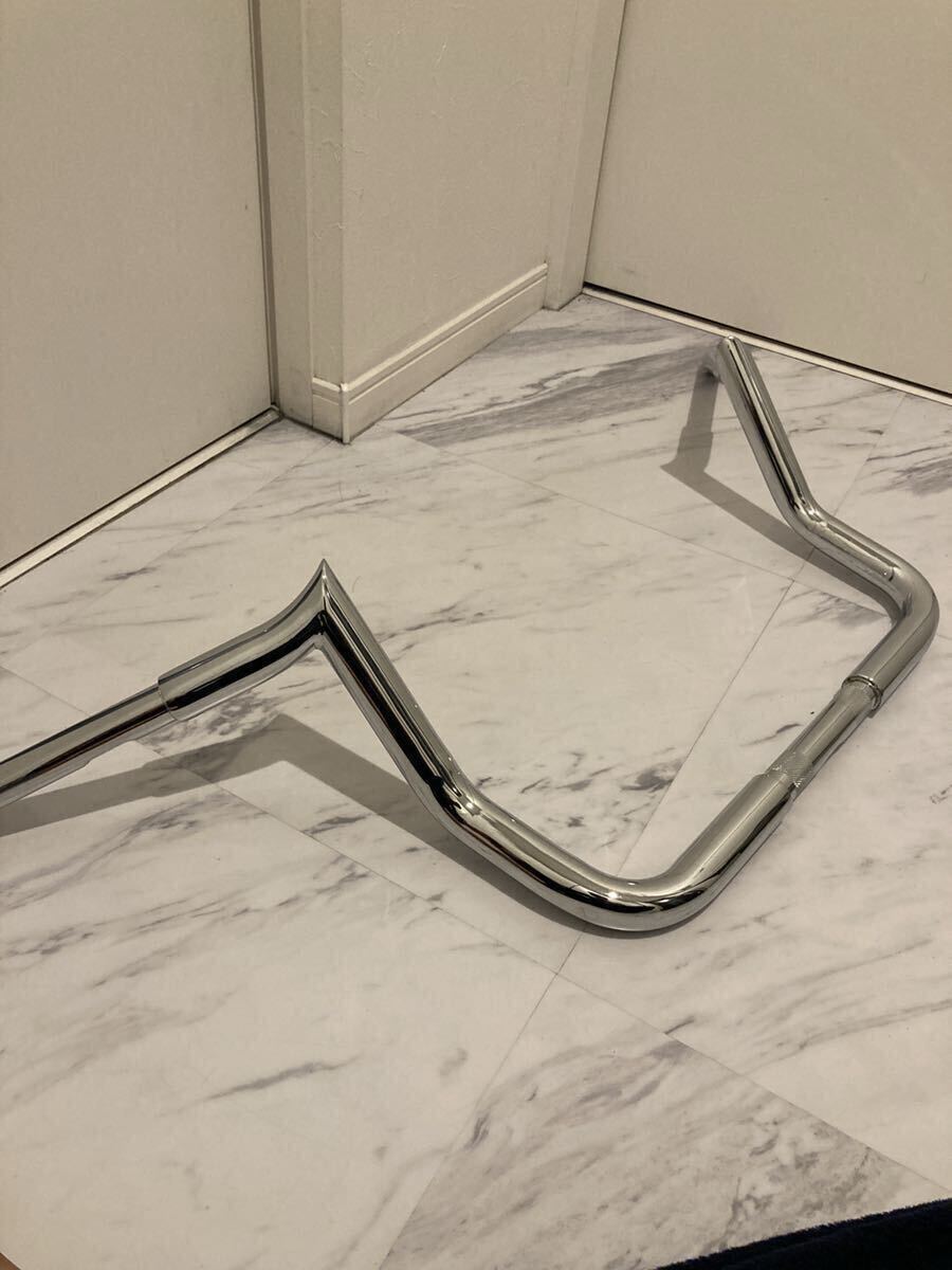 即納　ハーレー用 1.25インチ 12インチ ハンドル　モンキーバー バガー ウルトラ ストリートグライド FLHX ツーリング　メッキ　_画像1