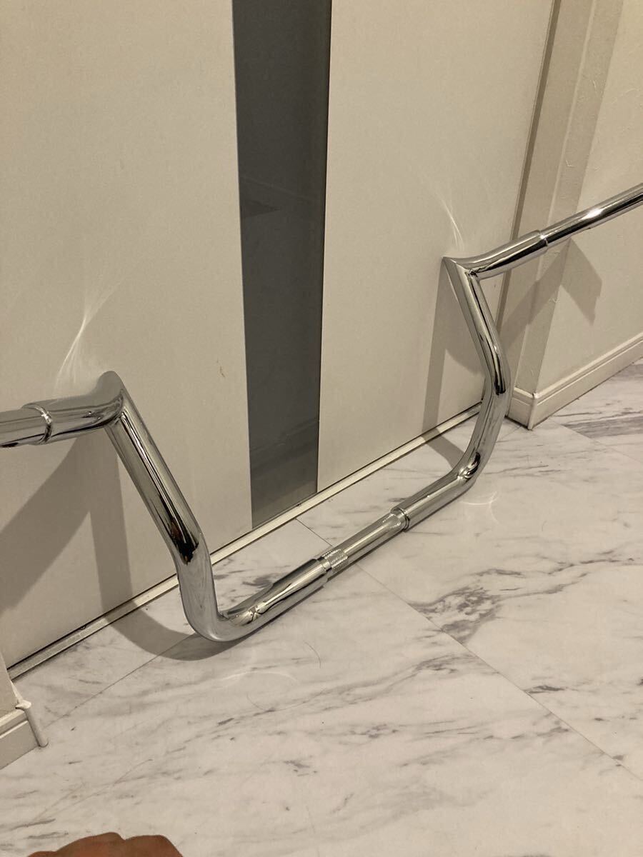 即納　ハーレー用 1.25インチ 12インチ ハンドル　モンキーバー バガー ウルトラ ストリートグライド FLHX ツーリング　メッキ　_画像4