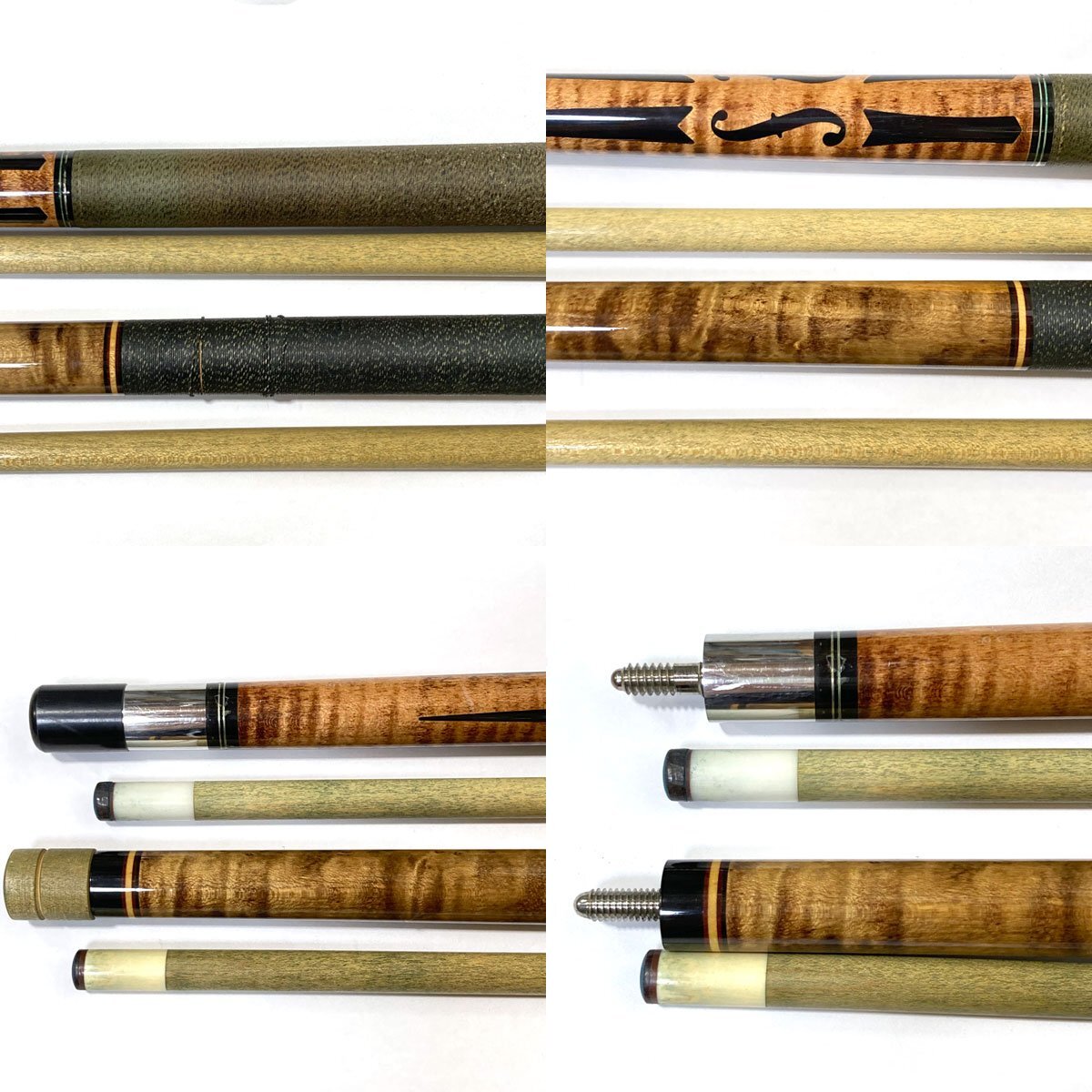 ADAM XXIII ビリヤード キュー 2セット(内1本はメーカー不明)+ ADAM XXIII ビリヤード キュー 2セット(内1本はメーカー不明)+