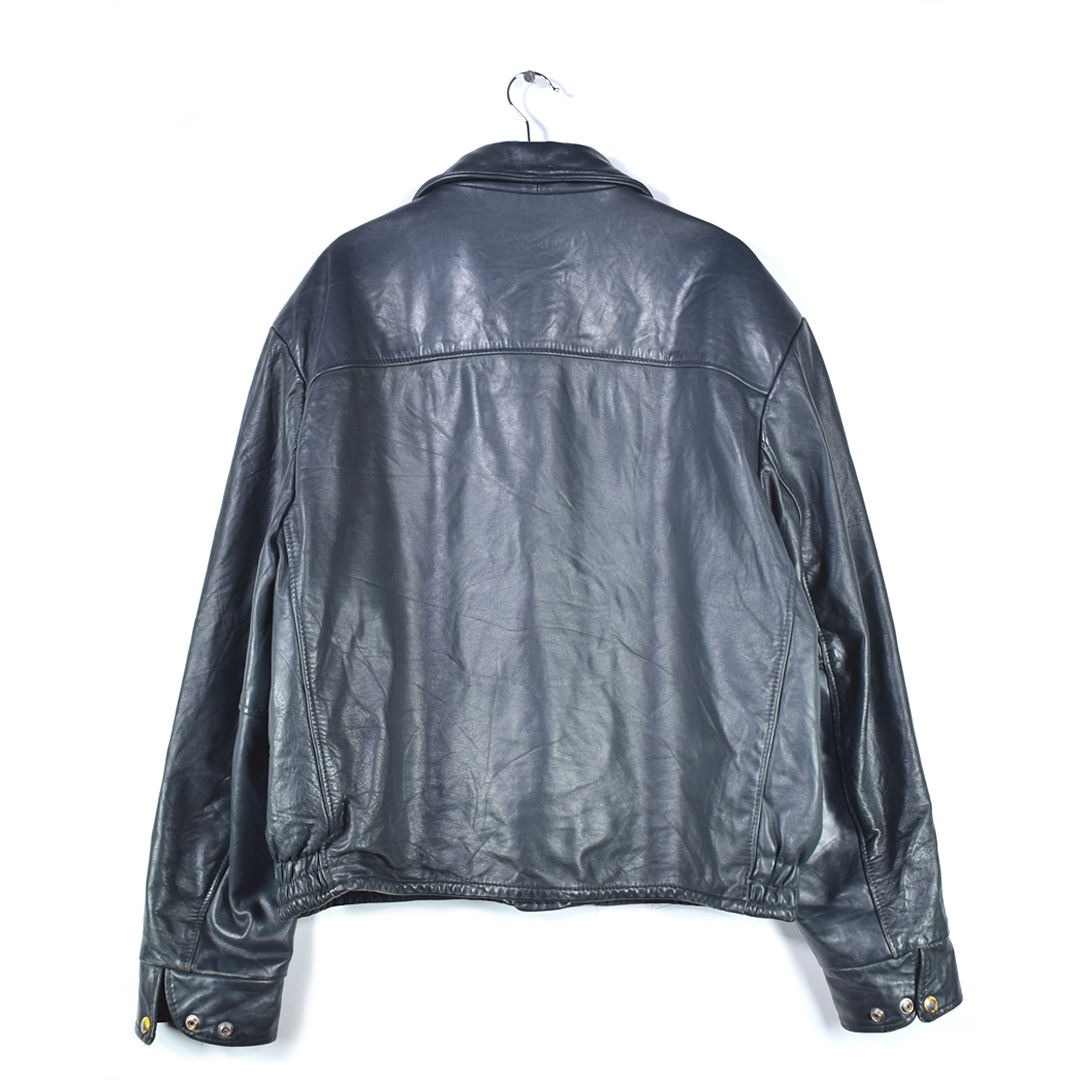 【送料無料】70s EXPORT LEATHER GARMENTS カナダ制 ヴィンテージレザージャケット 革ジャン スタジャン ワッペン 牛革 XL相當(dāng) @DB0016