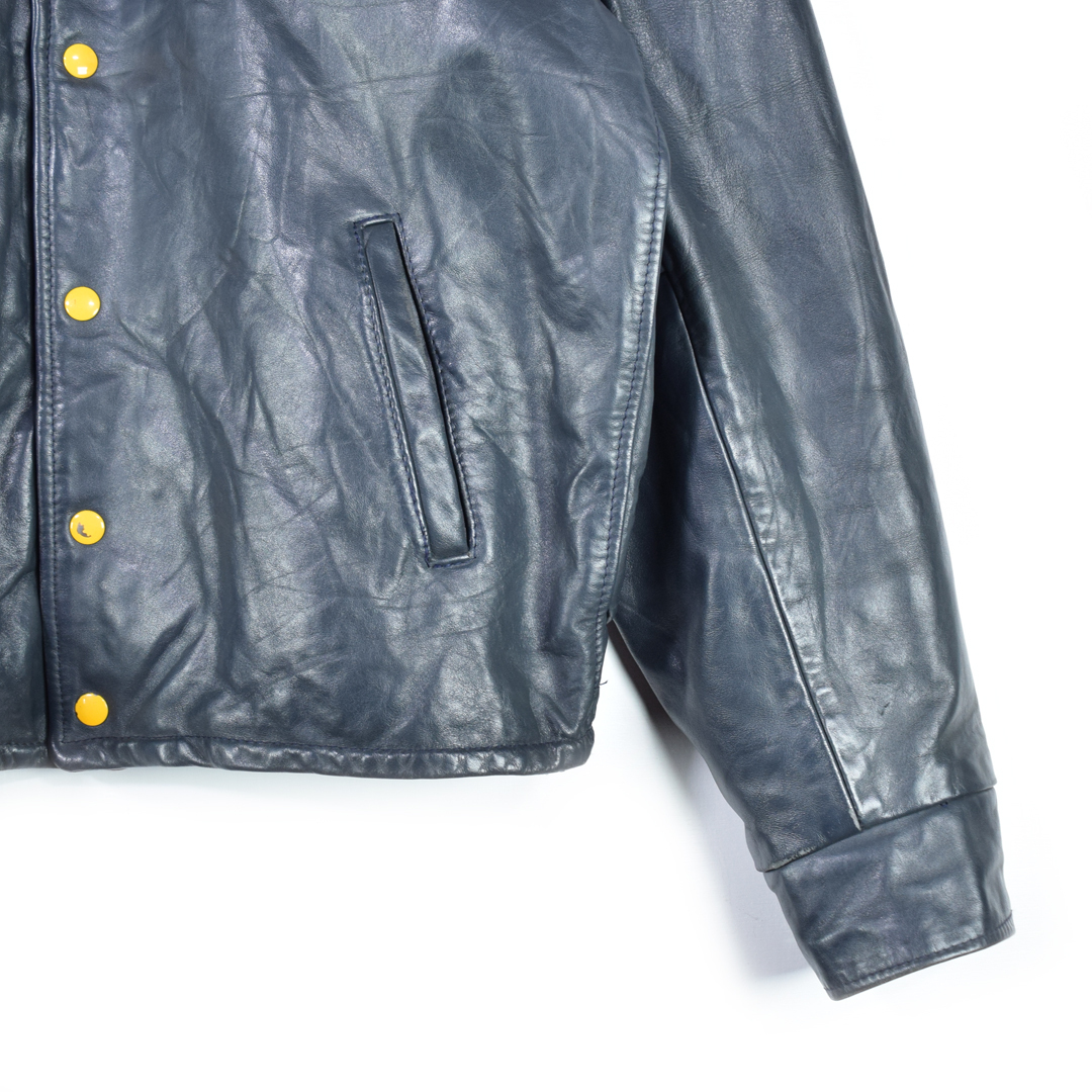 【送料無料】70s EXPORT LEATHER GARMENTS カナダ制 ヴィンテージレザージャケット 革ジャン スタジャン ワッペン 牛革 XL相當(dāng) @DB0016