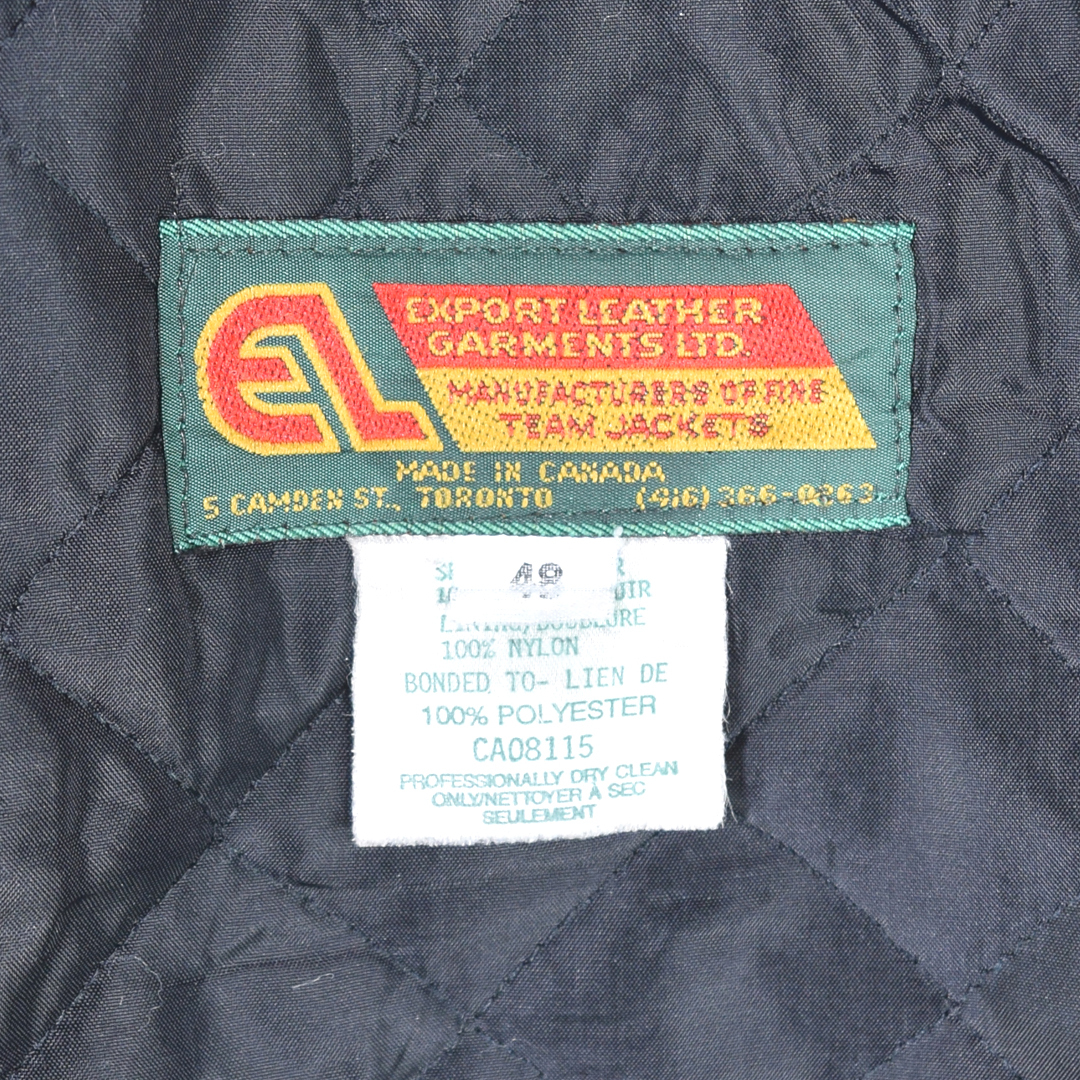 【送料無料】70s EXPORT LEATHER GARMENTS カナダ制 ヴィンテージレザージャケット 革ジャン スタジャン ワッペン 牛革 XL相當(dāng) @DB0016
