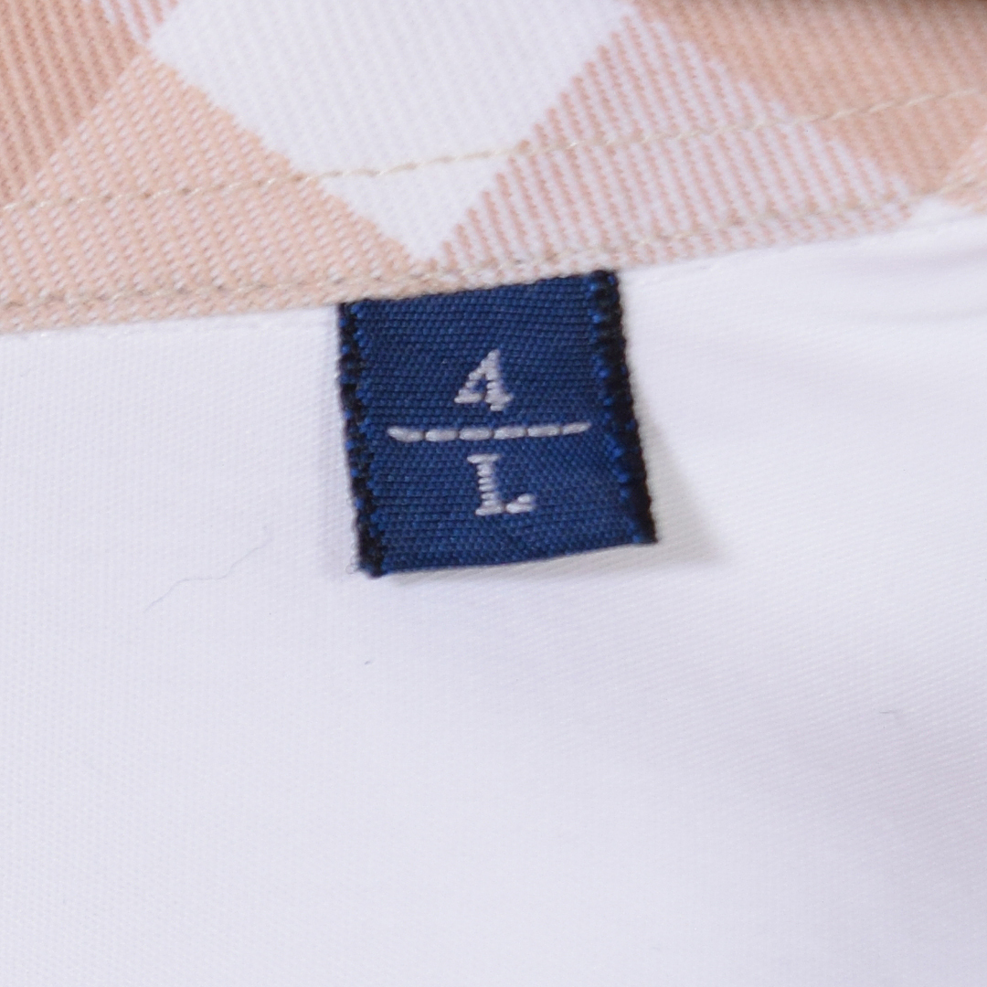 【送料無料】バーバリー ボタンダウンシャツ ワンポイントロゴ ノバチェック 長袖シャツ ホワイト BURBERRY LONDON メンズL 古着 @CA1447