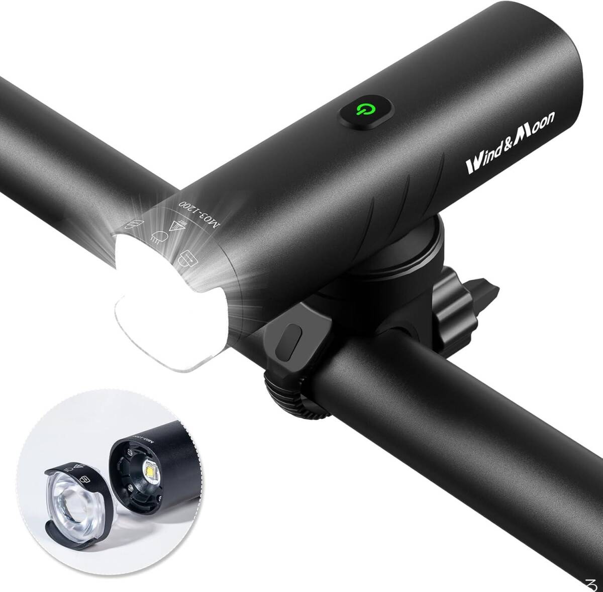 HLOMOM 自転車ライト ロードバイクライト USB充電式 フロントライト400/1200/1500ルーメン 自転車ヘッドライト