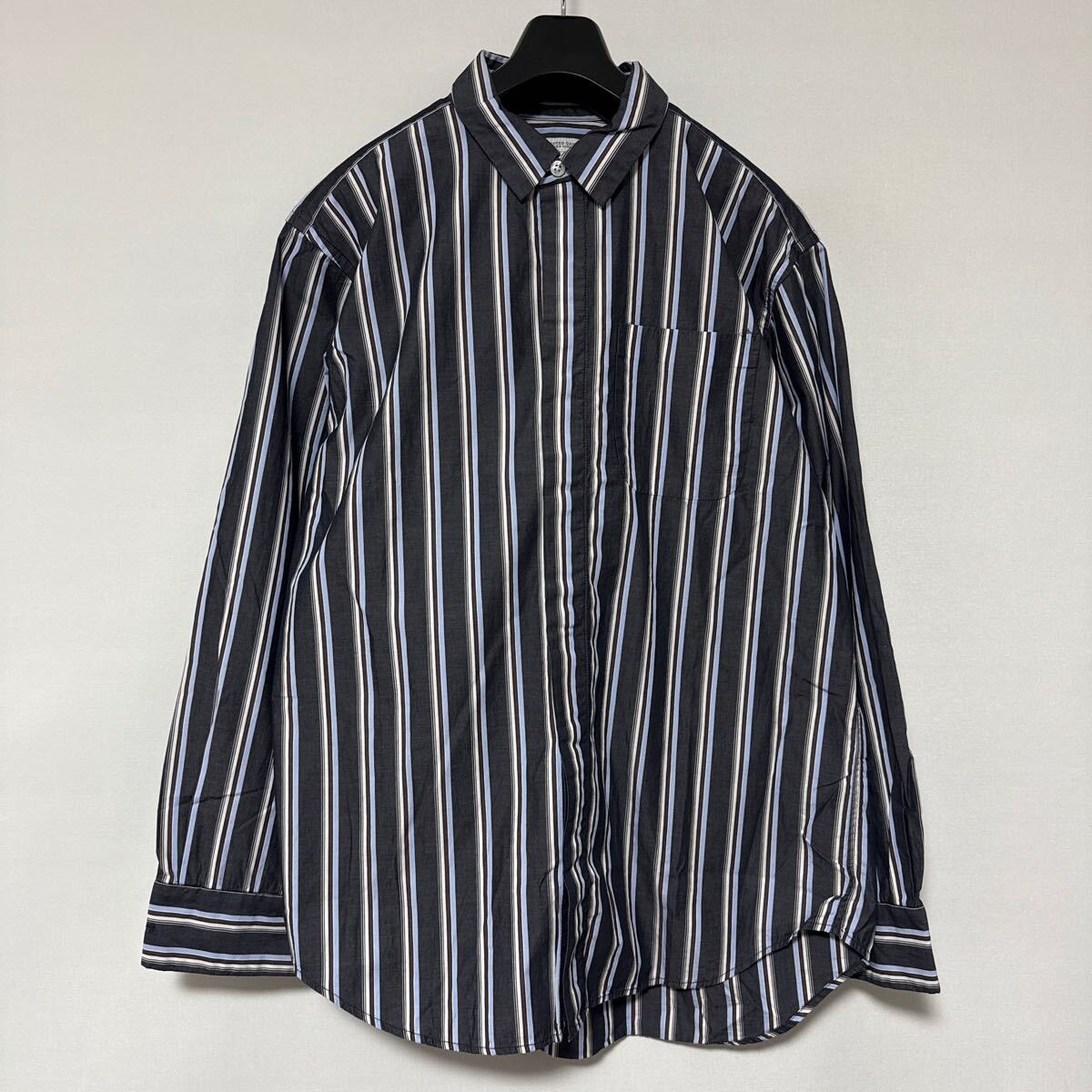 美品 Engineered Garments short collar shirt S ストライプ コットン エンジニアード ガーメンツ ショート カラー シャツ