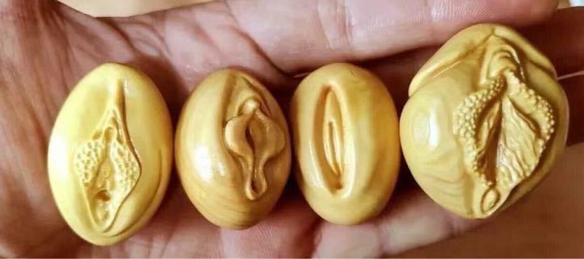☆古美術 縁起物 4種類 根付 女性器 女陰 春画 子宝 男根