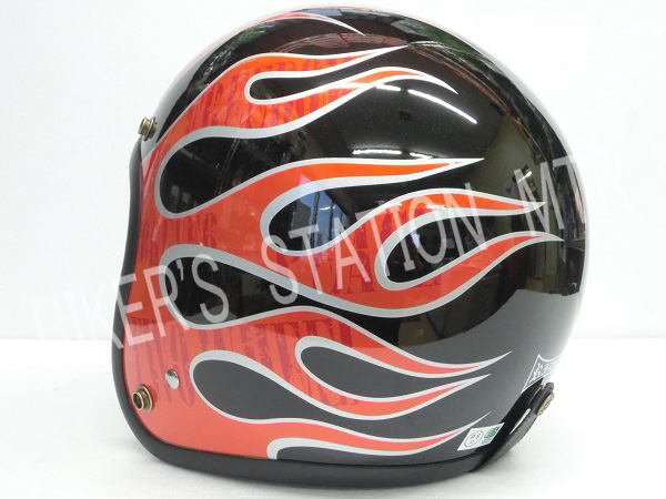 送料無料 スピード出荷 RIDEZ ライズ LX FLAMEZ ジェットヘルメット バイク用オープンフェイス ブラックレッド 61-62cm ビッグサイズ 管理T