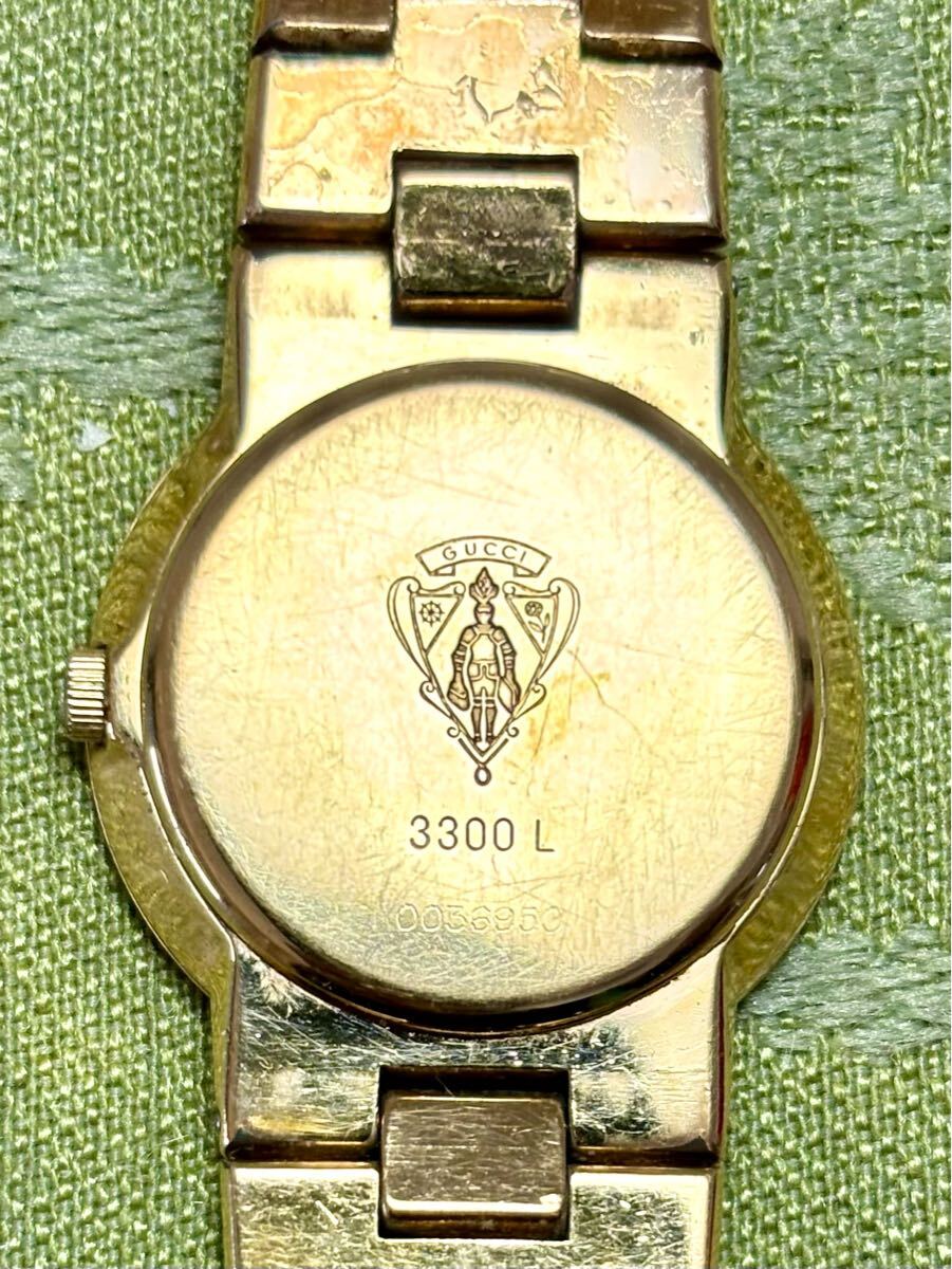 ☆ GUCCI グッチ クォーツ GUCCI 3300L グリーン文字盤 ゴールド ☆ GUCCI グッチ クォーツ GUCCI 3300L グリーン文字盤 ゴールド