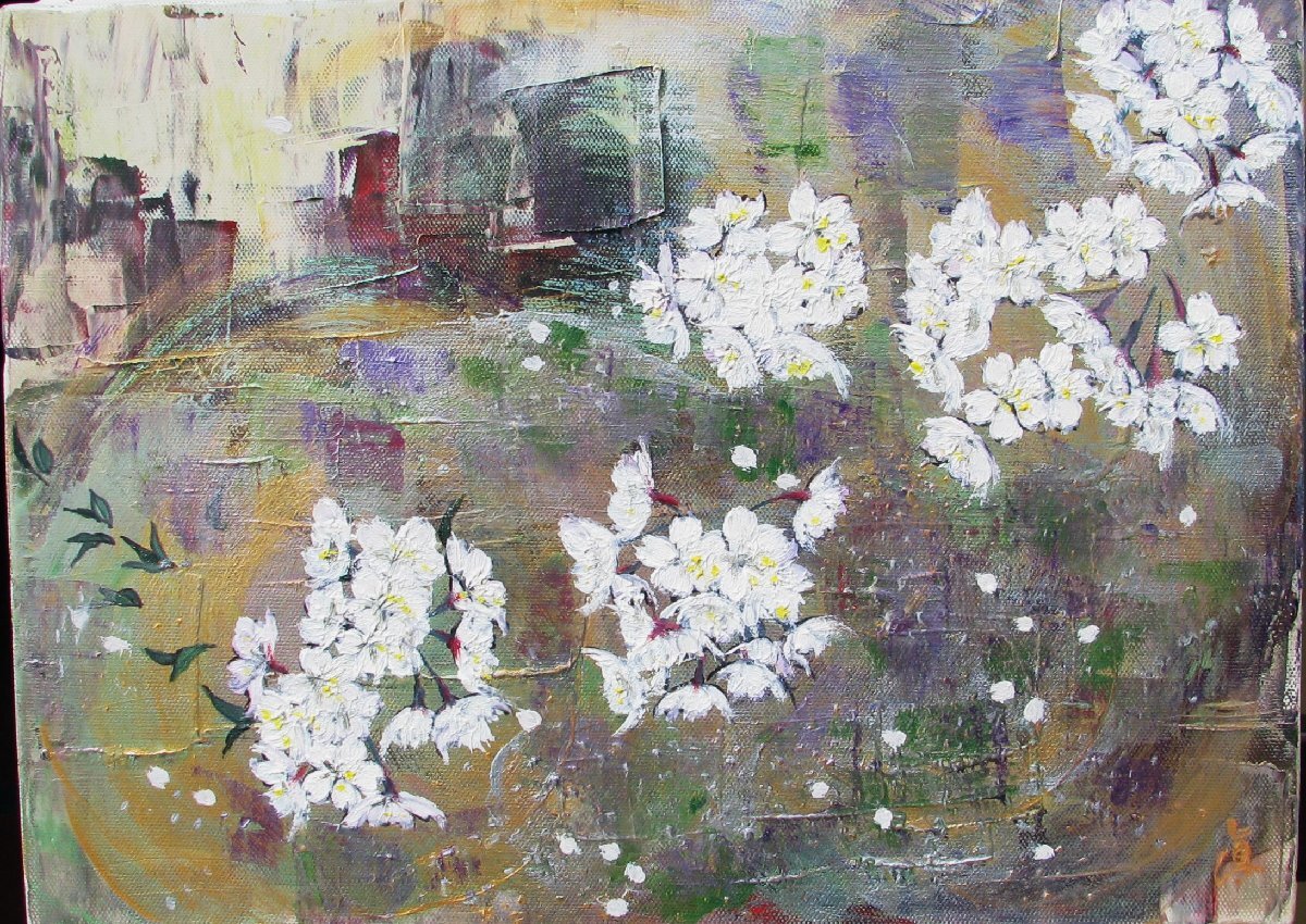 抽象的な風景油彩画 Amazon.co.jp: 抽象的な流れる緑のキャンバスの絵画現代の抽象的