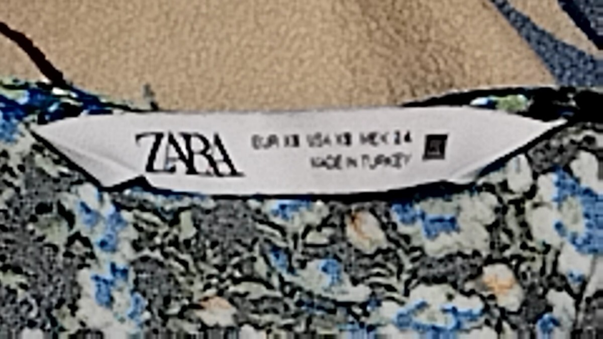 美品★ZARA★ザラ★ロングワンピース★マキシ★花柄★青★ブルー★フリル★リボン★ティアード★七分袖★フラワー★春夏★Aライン★Vネック