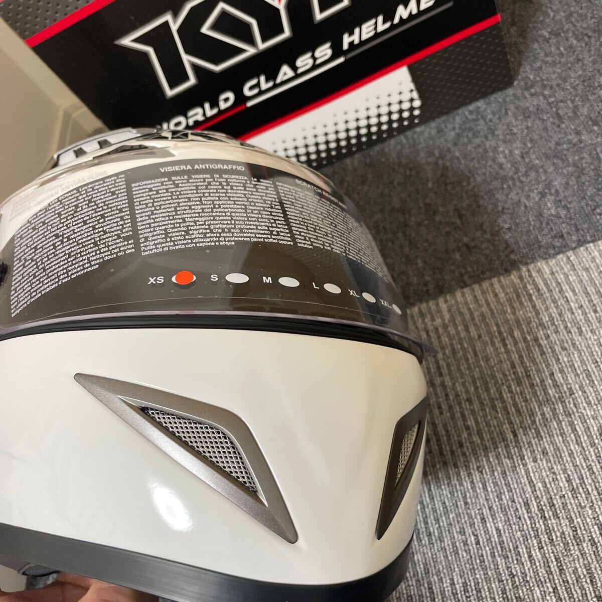 新品未使用 KYT ジャパン CASCO C5 フルフェイス ヘルメット XSサイズ 53?54 ソリッドホワイト バイク 2輪 (90)