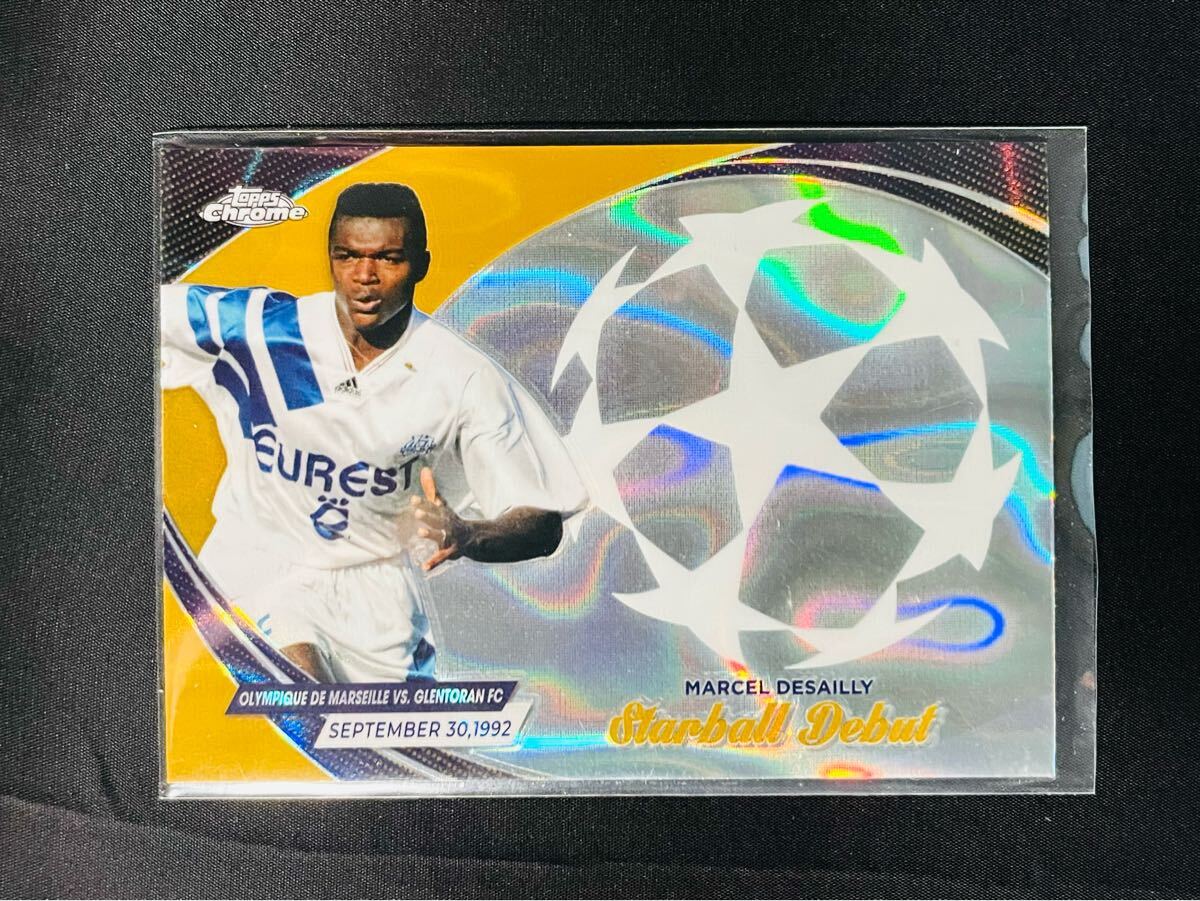 マルセル・デサイー Marcel Deailly Gold Starball Debuet RC France マルセイユ 2023-24 Topps Chrome UEFA Club Competitions_画像1