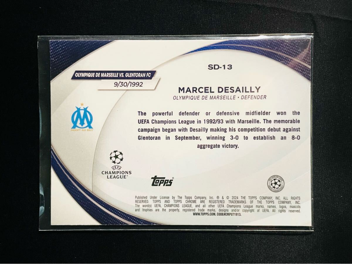 マルセル・デサイー Marcel Deailly Gold Starball Debuet RC France マルセイユ 2023-24 Topps Chrome UEFA Club Competitions_画像2
