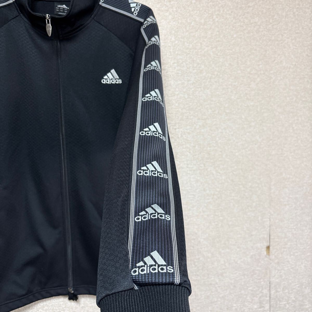 90s adidas アディダス　ビンテージ　トラックジャケット　ジャージウェア　JASPO Sサイズ　 ブラック　703706