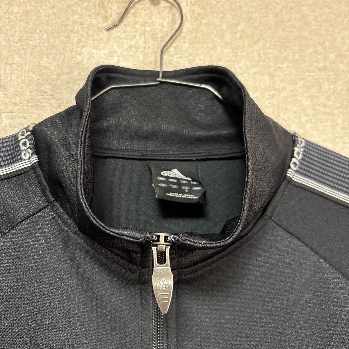 90s adidas アディダス　ビンテージ　トラックジャケット　ジャージウェア　JASPO Sサイズ　 ブラック　703706