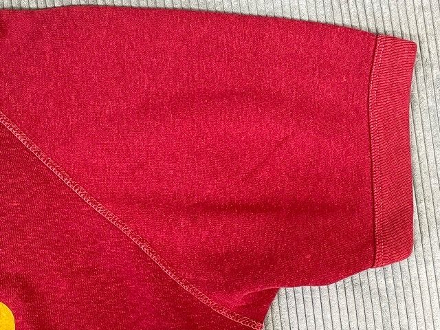 60's 70's американский производства Vintage короткий рукав тренировочный WWAC*TV Atlantic City la gran crimson red L [la-1219]