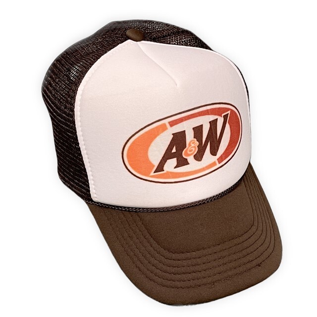 90's 00's 台湾製 A&W エンダー ALL AMERICAN FOOD 帽子 メッシュキャップ トラッカーキャップ NISSUN CAP [la-1199]